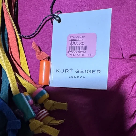 Kurt Geiger Vibrant Tassel Keychain with Beads - Picture 3 of 6